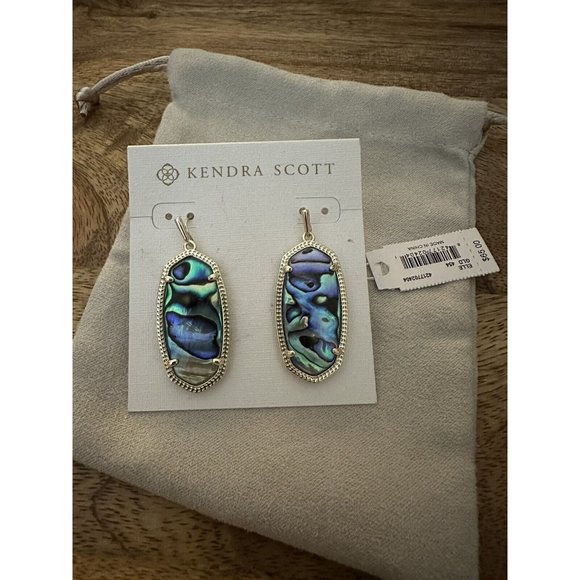 Kendra Scott Jewelry - Kendra Scott Elle Gold Plated Drop Earrings In Abalone Shell NWT